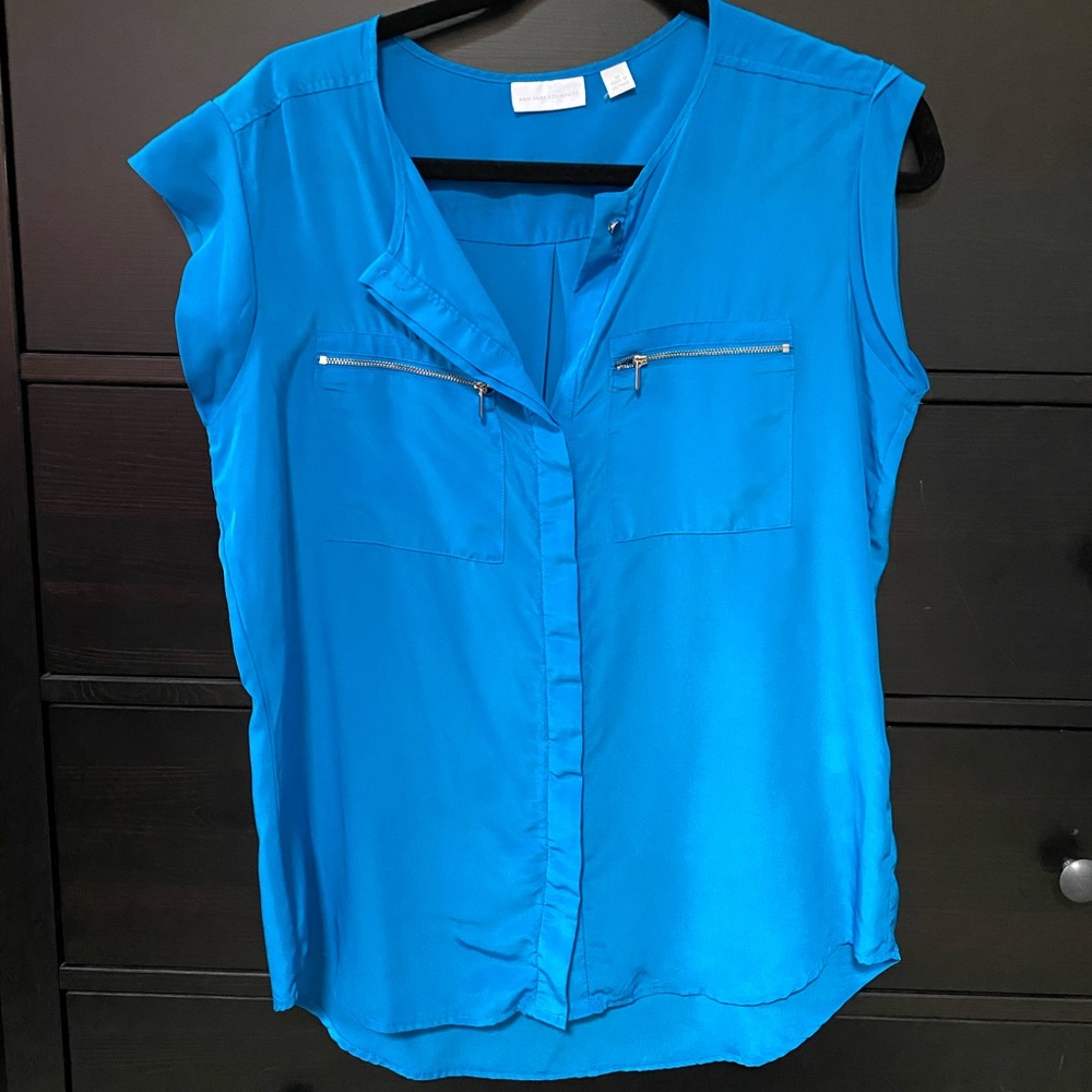 New York and Co. Blue Blouse Medium